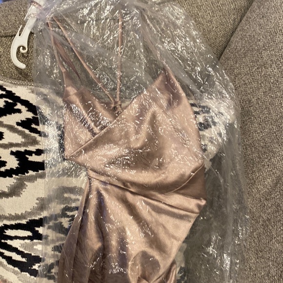 Windsor Formal Satin High Slit Dress - Picture 6 of 9